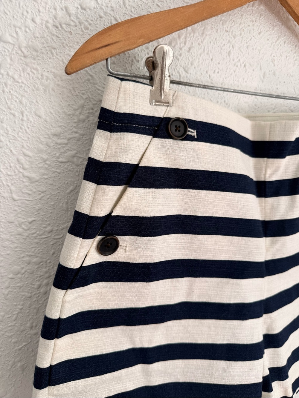 J Crew navy blue & white striped nautical sailor shorts 4 - Picture 3 of 5